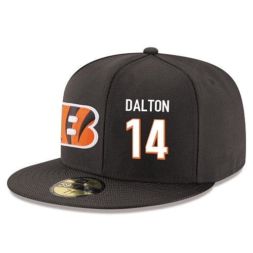 NFL Cincinnati Bengals #14 Andy Dalton Stitched Snapback Adjustable Player Hat - Black/White